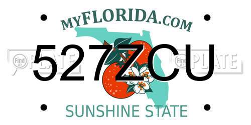 527ZCU Florida License Plate