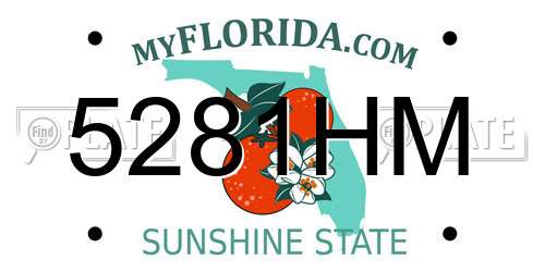5281HM Florida License Plate