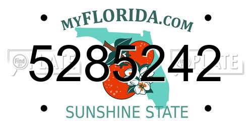 5285242 Florida License Plate
