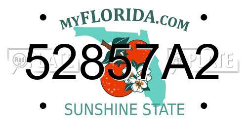 52857A2 Florida License Plate