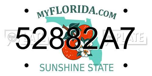 52882A7 Florida License Plate