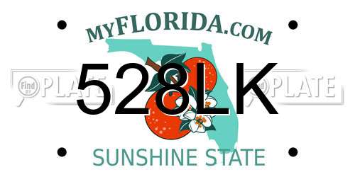 528LK Florida License Plate