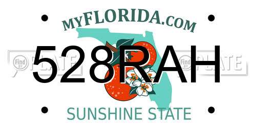 528RAH Florida License Plate