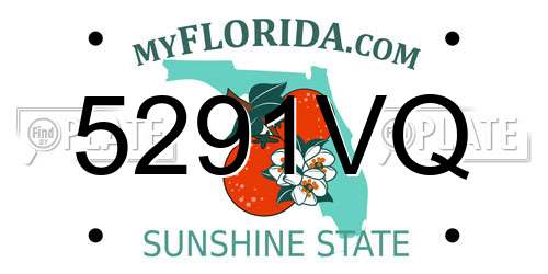 5291VQ Florida License Plate