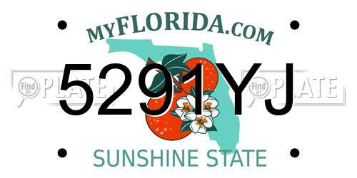 5291YJ Florida License Plate