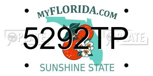 5292TP Florida License Plate