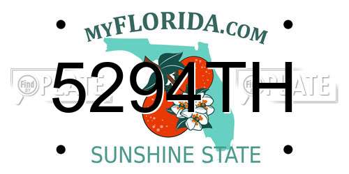 5294TH Florida License Plate
