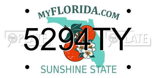 5294TY Florida License Plate