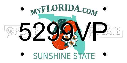 5299VP Florida License Plate