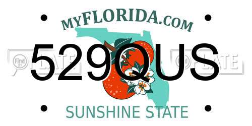 529QUS Florida License Plate