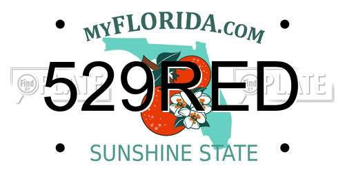 529RED Florida License Plate