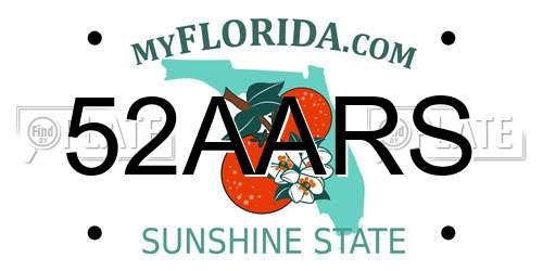 52AARS Florida License Plate