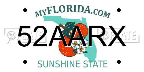 52AARX Florida License Plate