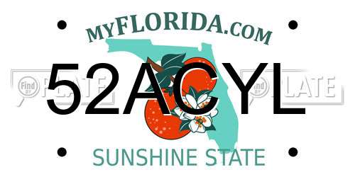 52ACYL Florida License Plate