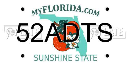 52ADTS Florida License Plate