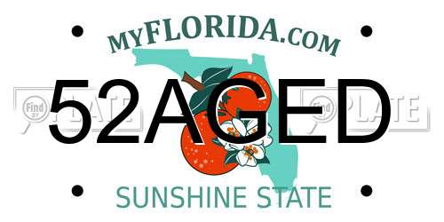 52AGED Florida License Plate