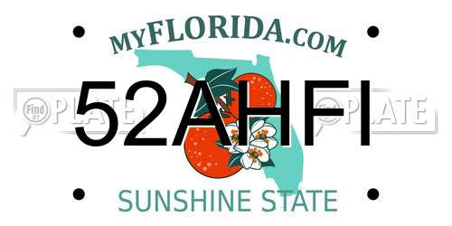 52AHFI Florida License Plate