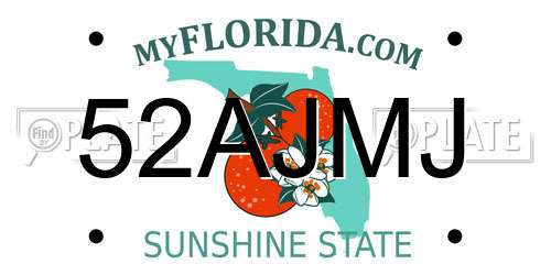 52AJMJ Florida License Plate