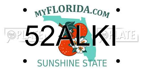 52ALKI Florida License Plate