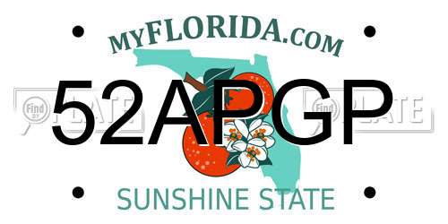 52APGP Florida License Plate