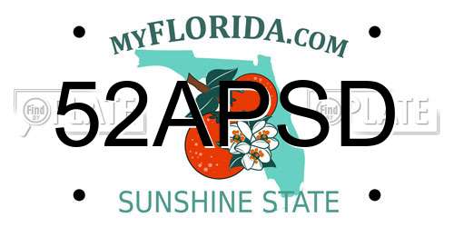 52APSD Florida License Plate