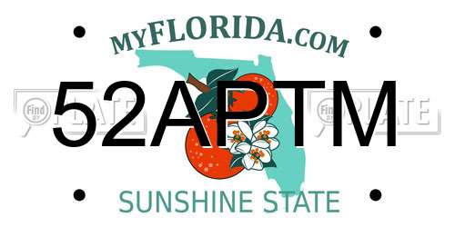 52APTM Florida License Plate