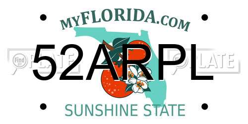 52ARPL Florida License Plate