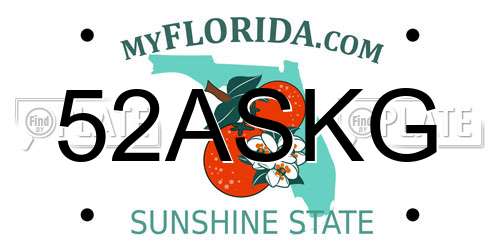 52ASKG Florida License Plate