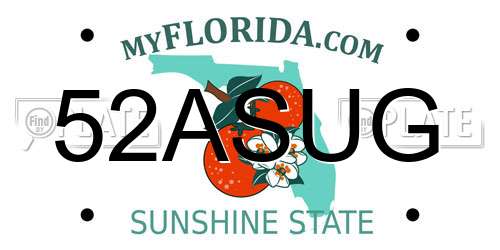 52ASUG Florida License Plate