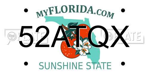52ATQX Florida License Plate
