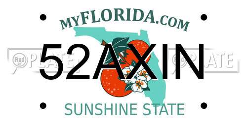 52AXIN Florida License Plate