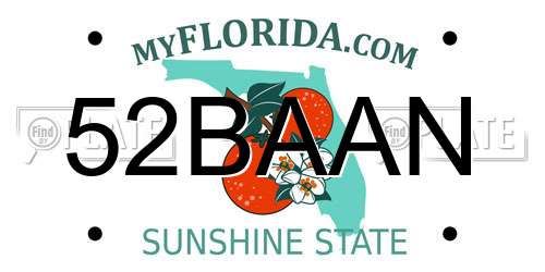 52BAAN Florida License Plate