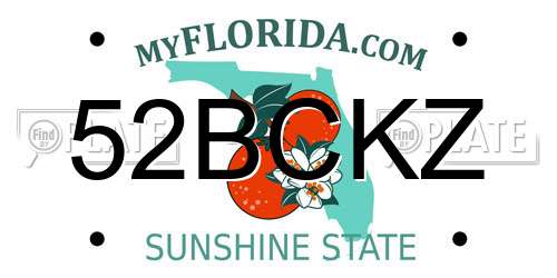 52BCKZ Florida License Plate