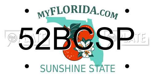 52BCSP Florida License Plate