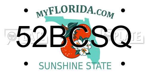 52BCSQ Florida License Plate