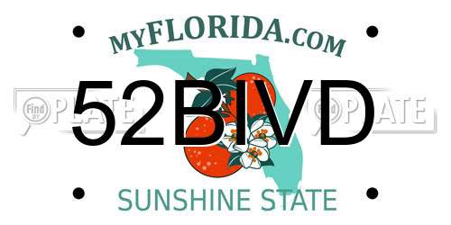 52BIVD Florida License Plate