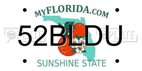 52BLDU Florida License Plate