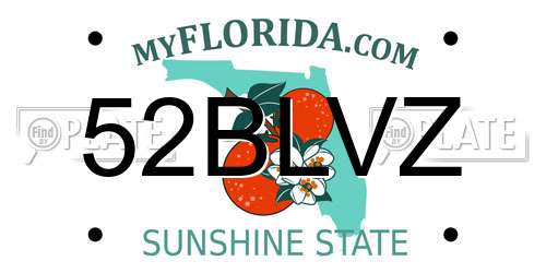 52BLVZ Florida License Plate