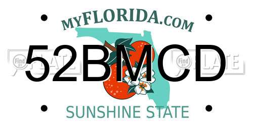 52BMCD Florida License Plate