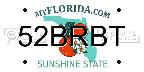 52BRBT Florida License Plate