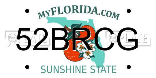 52BRCG Florida License Plate