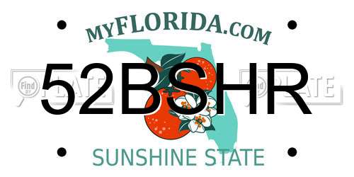 52BSHR Florida License Plate