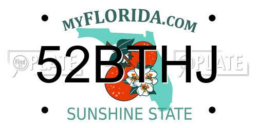 52BTHJ Florida License Plate
