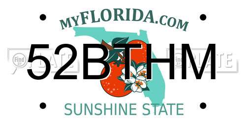 52BTHM Florida License Plate