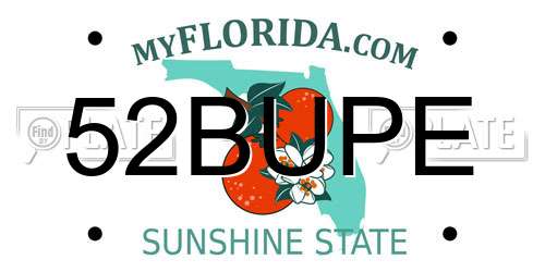 52BUPE Florida License Plate