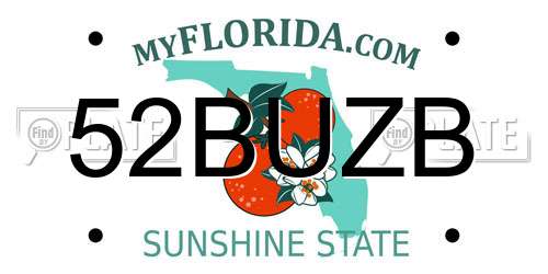 52BUZB Florida License Plate