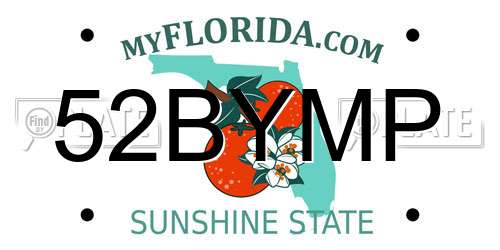 52BYMP Florida License Plate