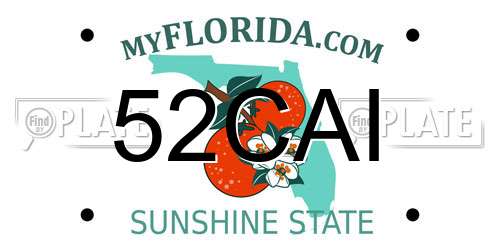 52CAI Florida License Plate