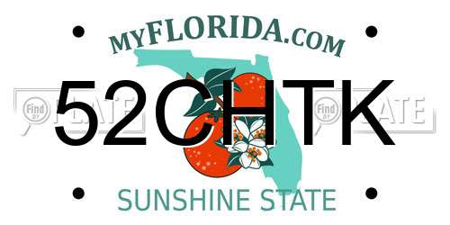 52CHTK Florida License Plate