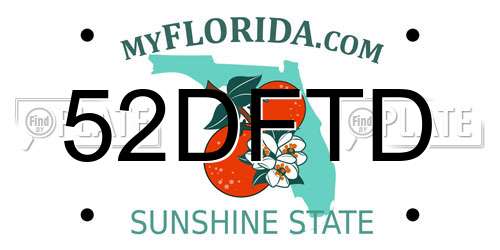 52DFTD Florida License Plate